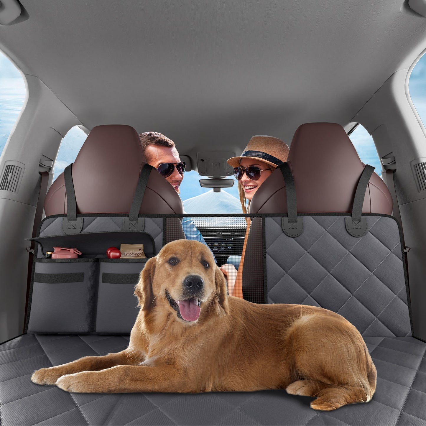 Dog Car Seat Cover For Back Seat Waterproof 600D For Cars