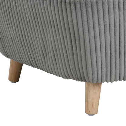 Elevated Dog Bed Frame For Small Dog, Corduroy Pet Couch Bed With Rubber Wood Legs And Supportive Foam, Gray, Easy Assembly