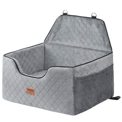 VEVOR Dog Booster Car Seat Pet Car Seat For Medium Large Dog Up To 55 Lbs Gray