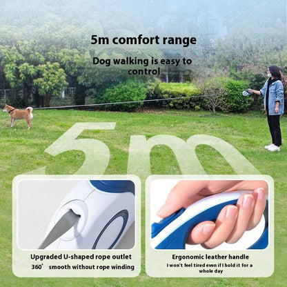 Dog Automatic Retractable Leash Explosion-proof Medium And Large Out Dog Chain With Trash Can Pet Dog Leash