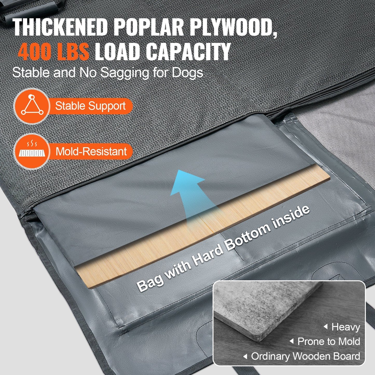 Dog Car Seat Cover For Back Seat  Waterproof 600D For Cars