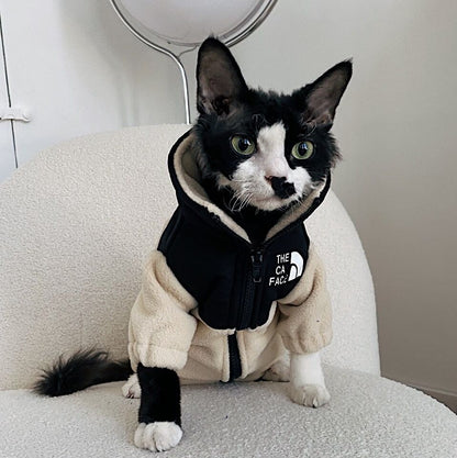 Cat North Face Warm Pet Clothes